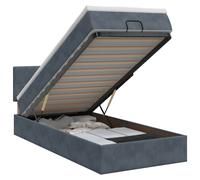 vidaXL Letto ottomano con materasso Grigio Scuro 80 x 200 cm Velluto