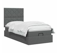 vidaXL Letto ottomano con materasso Grigio Scuro 90 x 200 cm Tessuto
