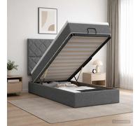 vidaXL Letto ottomano con materasso Grigio Scuro 90 x 200 cm Tessuto