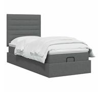 vidaXL Letto ottomano con materasso Grigio Scuro 90 x 200 cm Tessuto