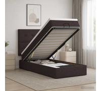 vidaXL Letto ottomano con materasso Marrone Scuro 100 x 200 cm Tessuto