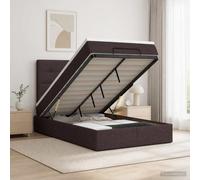 vidaXL Letto ottomano con materasso Marrone Scuro 120 x 190 cm Tessuto