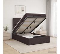 vidaXL Letto ottomano con materasso Marrone Scuro 120 x 190 cm Tessuto