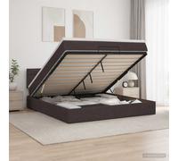 vidaXL Letto ottomano con materasso Marrone Scuro 140 x 200 cm Tessuto