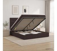vidaXL Letto ottomano con materasso Marrone Scuro 140 x 200 cm Tessuto