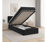 vidaXL Letto ottomano con materasso Nero 100 x 200 cm Velluto