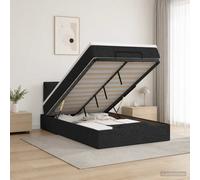 vidaXL Letto ottomano con materasso Nero 120 x 200 cm Tessuto, Letto Ottomano Moderno, con Spazio Salvaspazio, Stile e Funzionalità in un Unico Mobile