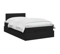 vidaXL Letto ottomano con materasso Nero 120 x 200 cm Tessuto