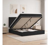 vidaXL Letto ottomano con materasso Nero 140 x 190 cm Tessuto, Letto Ottomano Moderno, con Spazio Salvaspazio, Stile e Funzionalità in un Unico Mobile