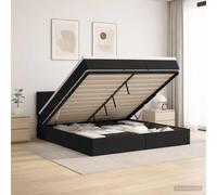 vidaXL Letto ottomano con materasso Nero 140 x 190 cm Velluto