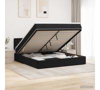 vidaXL Letto ottomano con materasso Nero 160 x 200 cm Velluto