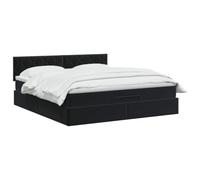 vidaXL Letto ottomano con materasso Nero 160 x 200 cm Velluto