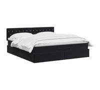 vidaXL Letto ottomano con materasso Nero 160 x 200 cm Velluto