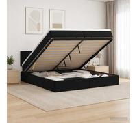 vidaXL Letto ottomano con materasso Nero 200 x 200 cm Velluto