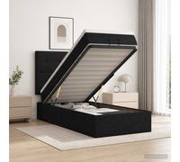 Letto ottomano con materasso Nero 90 x 190 cm Tessuto