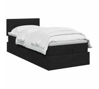 vidaXL Letto ottomano con materasso Nero 90 x 190 cm Tessuto