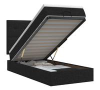 vidaXL Letto ottomano con materasso Nero 90 x 200 cm Tessuto