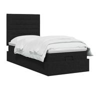vidaXL Letto ottomano con materasso Nero 90 x 200 cm Tessuto, Letto Ottomano Moderno, con Spazio Salvaspazio, Stile e Funzionalità in un Unico Mobile