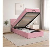 vidaXL Letto ottomano con materasso Rosa 90 x 190 cm Velluto