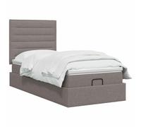 vidaXL Letto ottomano con materasso Tortora 100 x 200 cm Tessuto | Pratico contenitore ottomano, altezza regolabile per il tuo comfort, supporto ottimale e isolamento del movimento