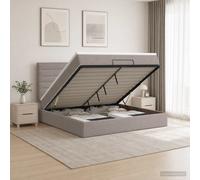 vidaXL Letto ottomano con materasso Tortora 140 x 190 cm Tessuto