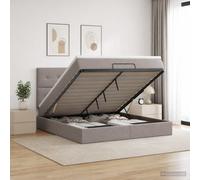 vidaXL Letto ottomano con materasso Tortora 140 x 190 cm Tessuto