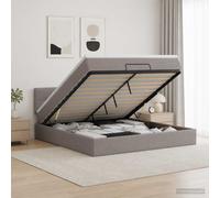 vidaXL Letto ottomano con materasso Tortora 140 x 190 cm Tessuto, Arredamento moderno per la camera, letto funzionale, comfort assicurato, spazio e sistema per il sonno