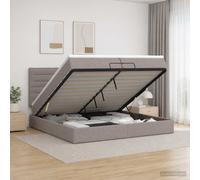vidaXL Letto ottomano con materasso Tortora 200 x 200 cm Tessuto
