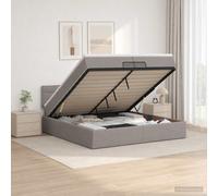 vidaXL Letto ottomano con materasso Tortora 200 x 200 cm Tessuto