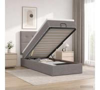 vidaXL Letto ottomano con materasso Tortora 80 x 200 cm Tessuto, Letto Ottomano Moderno, con Spazio Salvaspazio, Stile e Funzionalità in un Unico Mobile