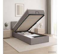 vidaXL Letto ottomano con materasso Tortora 80 x 200 cm Tessuto