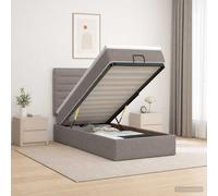 vidaXL Letto ottomano con materasso Tortora 90 x 190 cm Tessuto