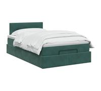 vidaXL Letto ottomano con materasso Verde Scuro 120 x 200 cm Velluto