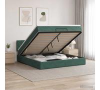 vidaXL Letto ottomano con materasso Verde Scuro 140 x 190 cm Velluto, Letto ottomano moderno, arredo di lusso contemporaneo, materasso in schiuma salvaspazio per comfort totale