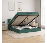 vidaXL Letto ottomano con materasso Verde Scuro 140 x 200 cm Velluto, Letto ottomano moderno, arredo di lusso contemporaneo, materasso in schiuma salvaspazio per comfort totale