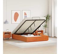 vidaXL Struttura per letto Ottoman Marrone Cera 120 x 190 cm Pino Massello, Testata per letto Stile moderno, Ottoman Storage Design Rettangolare in Legno di Pino