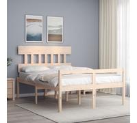 vidaXL Letto per Anziani con Testiera 140x190 cm in Legno Massello