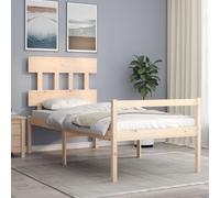 vidaXL Letto per Anziani con Testiera 90x200 cm in Legno Massello
