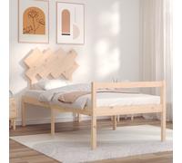 vidaXL Letto per Anziani con Testiera 90x200 cm in Legno Massello