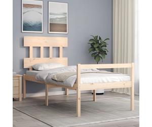 vidaXL Letto per Anziani con Testiera 90x200 cm in Legno Massello