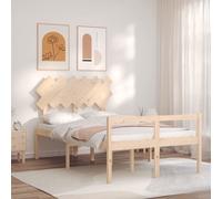 vidaXL Letto per Anziani con Testiera Double in Legno Massello