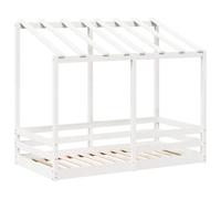 vidaXL Letto per Bambini con Tetto Bianco 80x160cm Legno Massello Pino