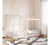 vidaXL Letto per Bambini con Tetto Bianco 90x190cm Legno Massello Pino, letto per bambini in legno, arredo per bambini, giroletto per bambini