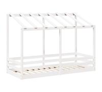 vidaXL Letto per Bambini con Tetto Bianco 90x190cm Legno Massello Pino