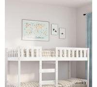 vidaXL Letto per Bambini senza Materasso Bianco 90x190cm Massello Pino, letto a soppalco con scala, letto a castello singolo, struttura letto a soppalco