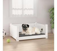 vidaXL Letto per cani bianco 65,5x50,5x28 cm in legno di pino massiccio
