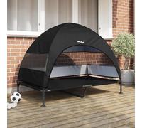 vidaXL Letto per Cani Elevato Nero 127 x 81 x 108 cm Tessuto e acciaio