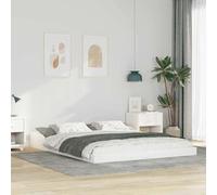 vidaXL Letto Piatto Moderno in Legno di Pino Bianco 160 x 200 cm - Nessun Boxspring Necessario. Design Elegante e Costruzione Robusta. Perfetto per Uso Interno e Compatibile con Vari Tipi di Materass