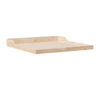 vidaXL Letto Piatto Moderno in Legno di Pino Massello Wengé Naturale 200 x 220 cm per Uso Interno. Design Minimalista, Forma Rettangolare. Montaggio con Cacciavite o Chiave. No Rete Necessaria.