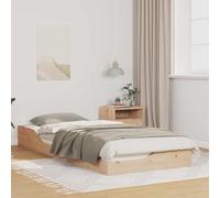 vidaXL Letto Platform in Legno di Pino Naturale 80 x 220 cm. Stile Moderno, Finitura Opaca Marrone, con cassetto Integrato. Facile da Montare, Perfetto per Adulti, Unisex. Ottimo per Una Camera da l